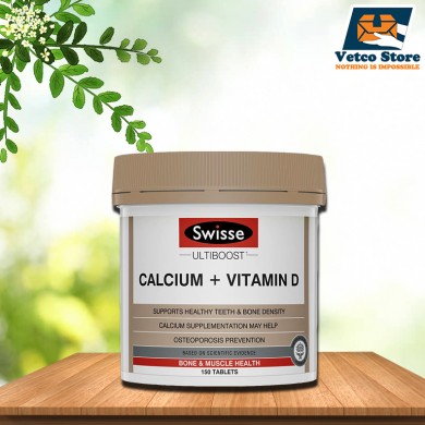 Viên uống bổ sung Calcium & Vitamin D SWISSE H/150 viên